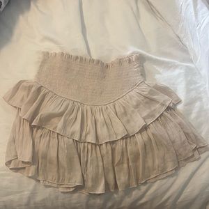 Cream Smocked Skort